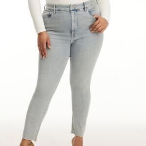 NWT Good American Good Legs Crop Fray Hem Skinny Jean Plus Size 22